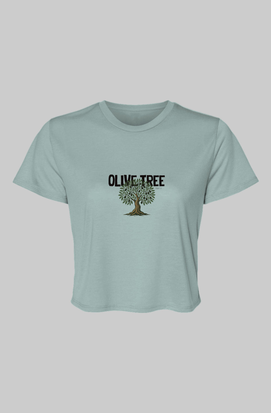 OLIVE TREE | WOMEN CROP TEE | DUSTY BLUE